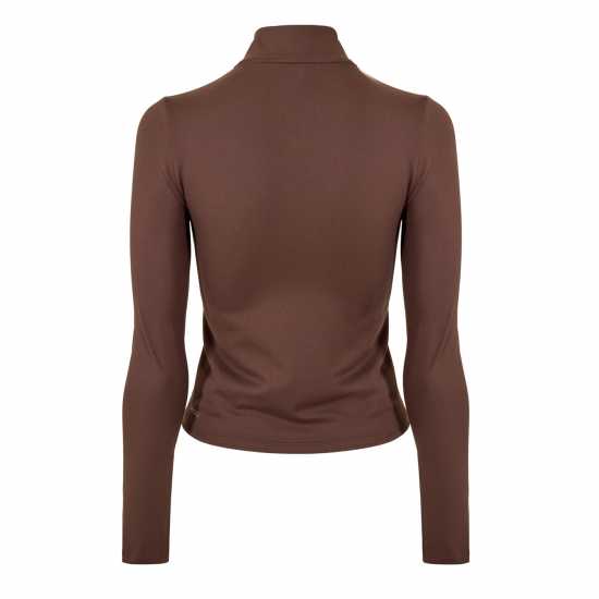 Puma Train Reg Length Half Zip Fleece Womens Espresso Bro 