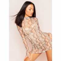 Missy Empire Neck Mini Dress  Дамски поли и рокли