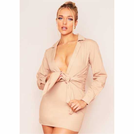 Missy Empire Waist Plunge Mini Dress  Дамски поли и рокли