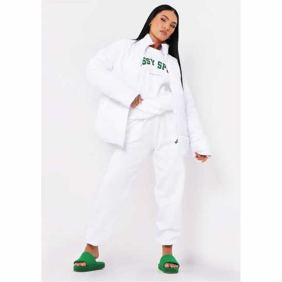 Missy Empire Women's Oversized Long Sleeve Medium Puffer Jacket Бяло 
