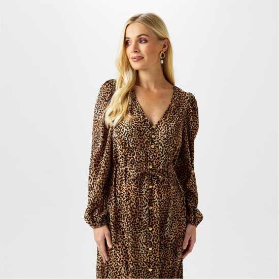 Biba Button Through Dress  Дамски поли и рокли