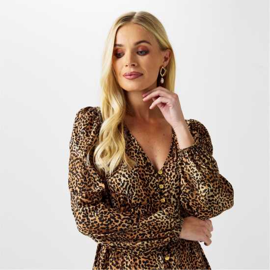 Biba Button Through Dress  Дамски поли и рокли