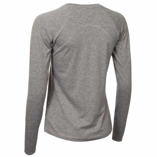 Горнище С Дълъг Ръкав Calvin Klein Golf Long Sleeve Top Womens Сребристо Марл Дамско голф облекло