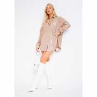 Тениска Missy Empire Leather Pocket Shirt  Дамски ризи и тениски