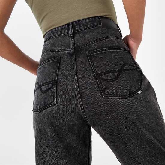 Firetrap Mom Jeans Black Wash Дамски дънки