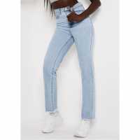 Hem Denim Wide Leg Jeans  