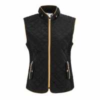 Miso Women's Stand Collar Full Zip Hip Length Gilet Черно Miso Women's Stand Collar Full Zip Hip Length Gilet Черно