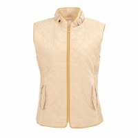 Miso Women's Stand Collar Full Zip Hip Length Gilet Бежово Miso Women's Stand Collar Full Zip Hip Length Gilet Бежово