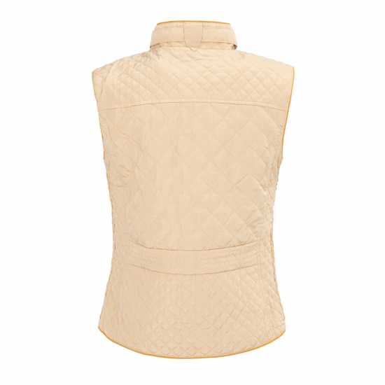 Miso Women's Stand Collar Full Zip Hip Length Gilet Бежово Miso Women's Stand Collar Full Zip Hip Length Gilet Бежово