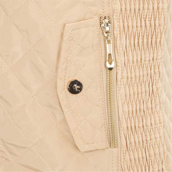 Miso Women's Stand Collar Full Zip Hip Length Gilet Бежово Miso Women's Stand Collar Full Zip Hip Length Gilet Бежово