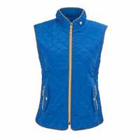 Miso Women's Stand Collar Full Zip Hip Length Gilet Синьо Miso Women's Stand Collar Full Zip Hip Length Gilet Синьо