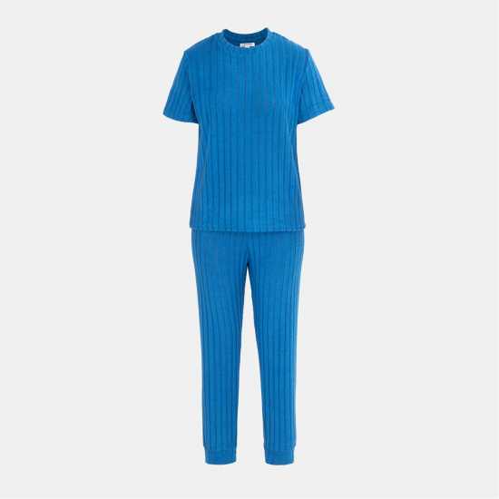 Miso Short Sleeve Pajamas Set Ladies Blue 