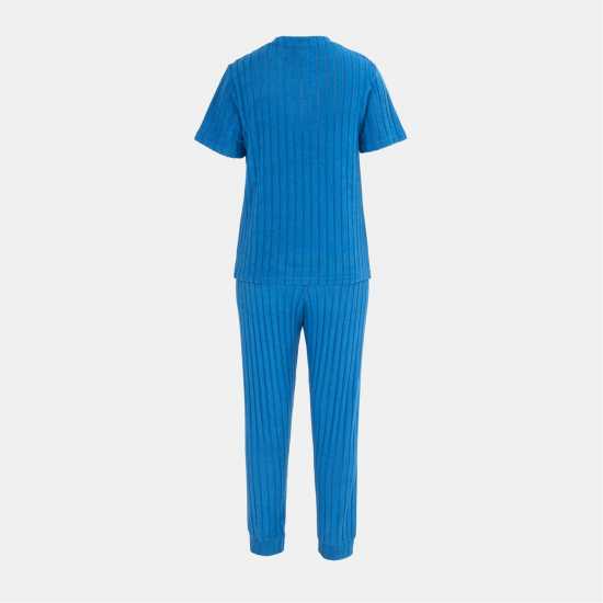 Miso Short Sleeve Pajamas Set Ladies Blue 