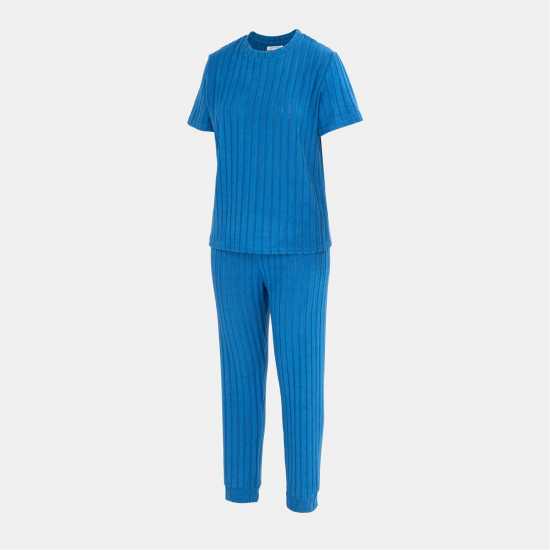 Miso Short Sleeve Pajamas Set Ladies Blue 