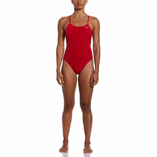 Nike Lace Up Swimsuit Womens University Red Дамски бански