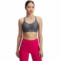 Under Armour Armour Ua Infinity Mid 2.0 Bra Medium Impact Sports Womens Grey Спортни сутиени