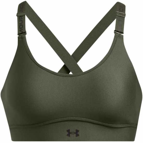 Under Armour Armour Ua Infinity Mid 2.0 Bra Medium Impact Sports Womens Green Спортни сутиени