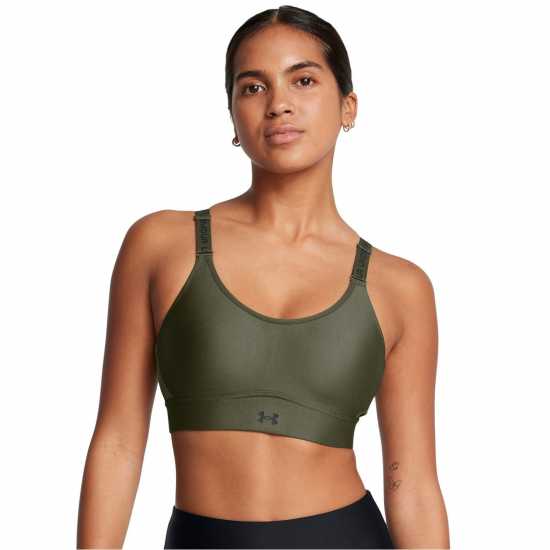 Under Armour Armour Ua Infinity Mid 2.0 Bra Medium Impact Sports Womens Green Спортни сутиени