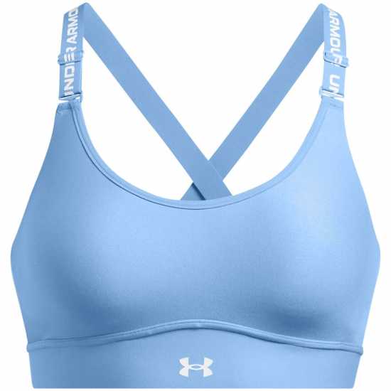 Under Armour Armour Ua Infinity Mid 2.0 Bra Medium Impact Sports Womens Blue Спортни сутиени