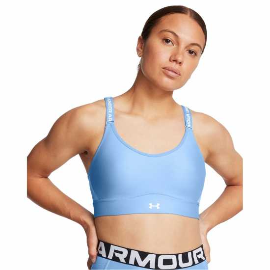 Under Armour Armour Ua Infinity Mid 2.0 Bra Medium Impact Sports Womens Blue Спортни сутиени