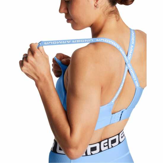 Under Armour Armour Ua Infinity Mid 2.0 Bra Medium Impact Sports Womens Blue Спортни сутиени