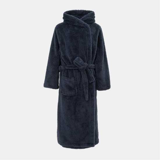 Linea Fleece Robe Women Navy Дамски пижами
