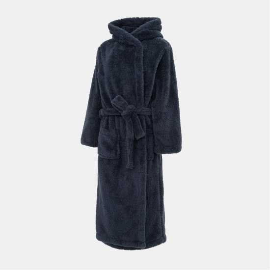 Linea Fleece Robe Women Navy Дамски пижами