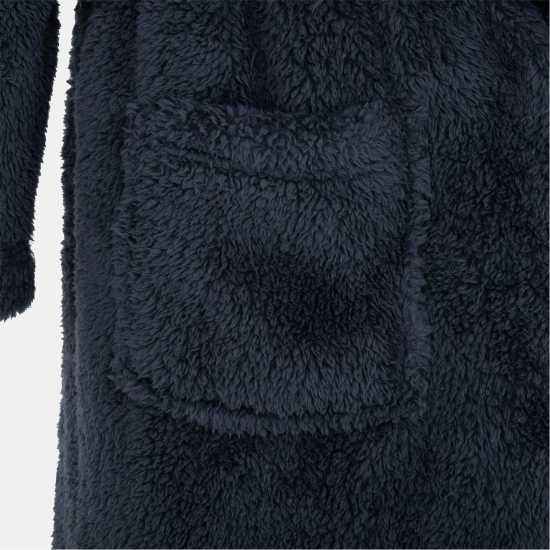 Linea Fleece Robe Women Navy Дамски пижами