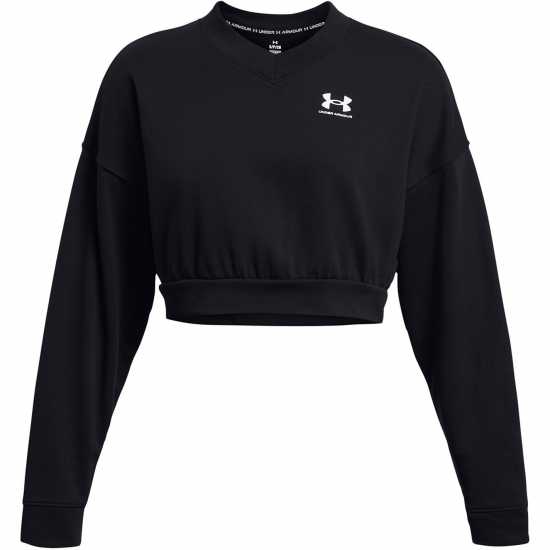 Under Armour Women's Rival Terry Crew Cropped Sweatshirt Black 