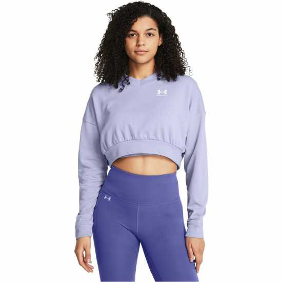 Under Armour Women's Rival Terry Crew Cropped Sweatshirt Purple Under Armour Women's Rival Terry Crew Cropped Sweatshirt Purple