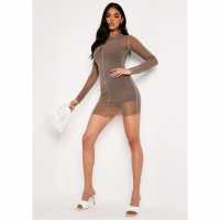 Missy Empire Contrast Stitch Mini Dress  Дамски поли и рокли