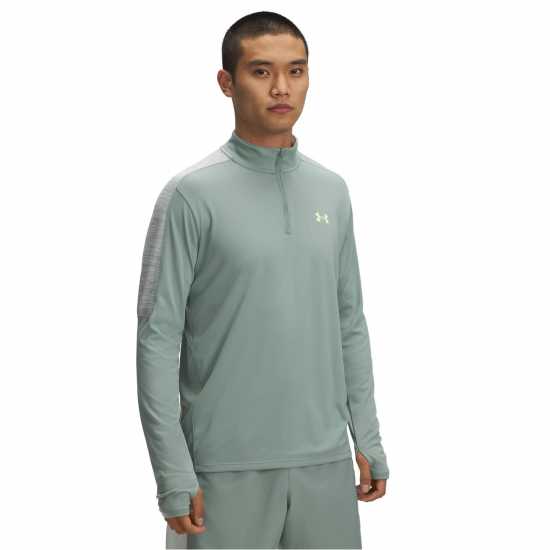 Under Armour Мъжко Горнище С Цип Tech Quarter Zip Top Mens Green 
