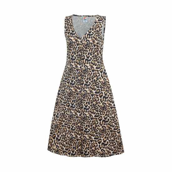 Soulcal Средна Рокля Midi Dress Леопардов принт Дамски поли и рокли