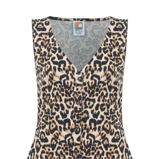 Soulcal Средна Рокля Midi Dress Леопардов принт Дамски поли и рокли