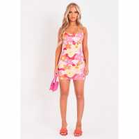 Missy Empire Strappy Mini Dress Розово Дамски поли и рокли