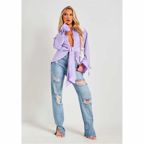 Missy Empire Drape Detail Shirt  Дамски ризи и тениски