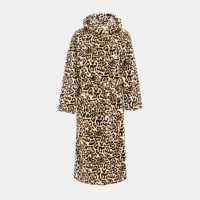 Fleece Robe Leopard Pattern Women  Дамски пижами