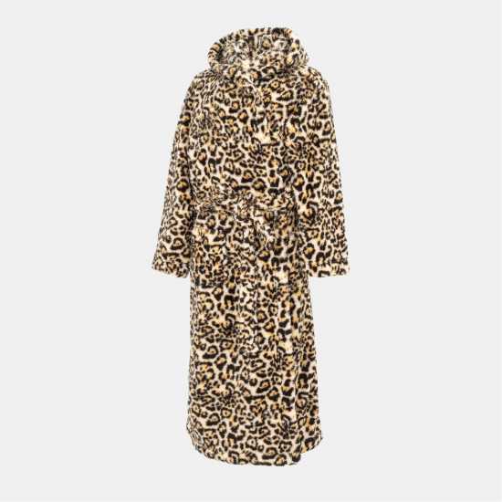 Дамски пижами Fleece Robe Leopard Pattern Women Fleece Robe Leopard Pattern Women Дамски пижами