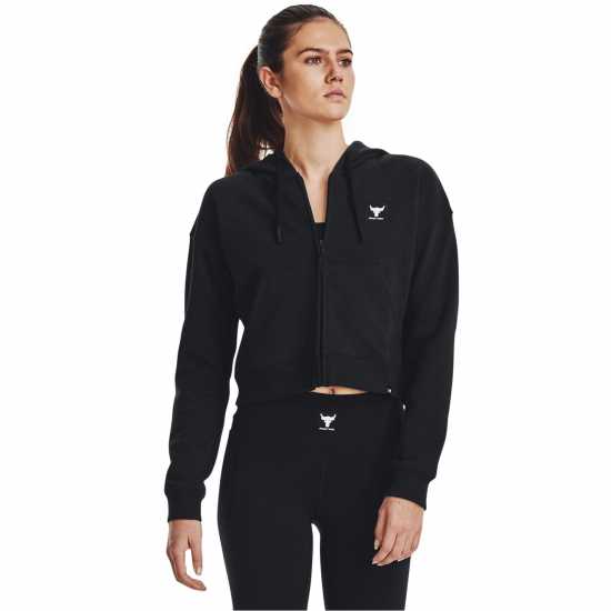Under Armour Armour Pjt Rck Hw Terry Fz Hoody Womens Black Дамски суичъри и блузи с качулки