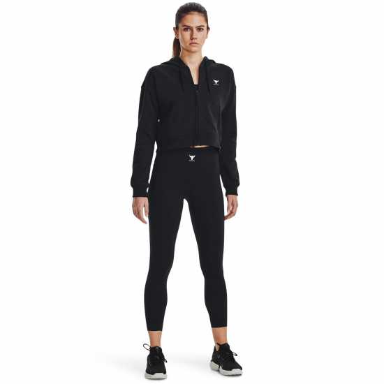 Under Armour Armour Pjt Rck Hw Terry Fz Hoody Womens Black Дамски суичъри и блузи с качулки
