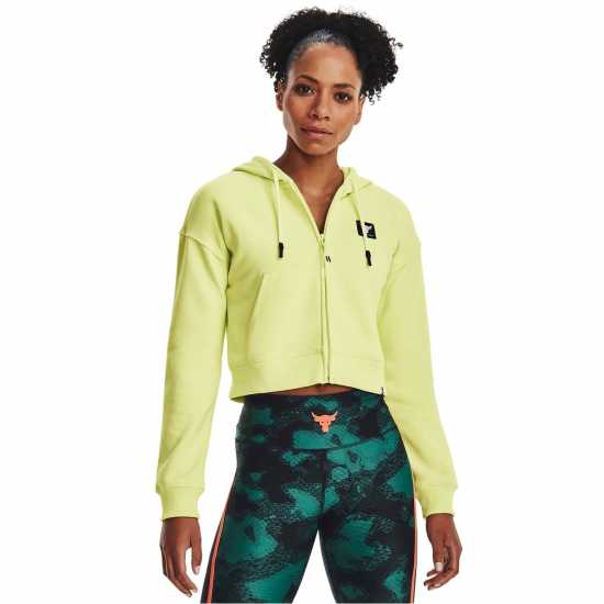 Дамски суичъри и блузи с качулки Under Armour Armour Pjt Rck Hw Terry Fz Hoody Womens Green Under Armour Armour Pjt Rck Hw Terry Fz Hoody Womens Green Дамски суичъри и блузи с качулки