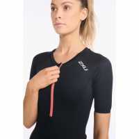 Aero Sleeved Trisuit Women's Black/Coral Дамско облекло плюс размер