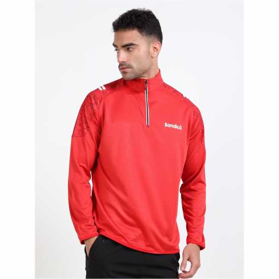 Sondico Quarter Zip Sweatshirt Черно/Червено 