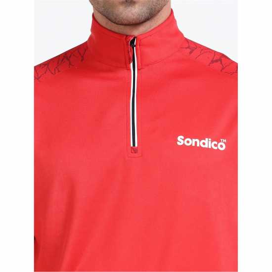Sondico Quarter Zip Sweatshirt Черно/Червено 