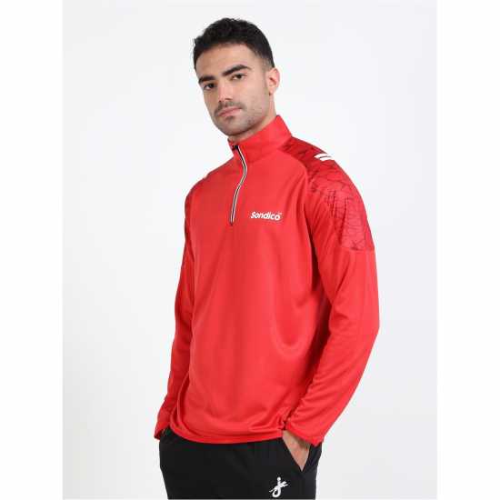 Sondico Quarter Zip Sweatshirt Черно/Червено 