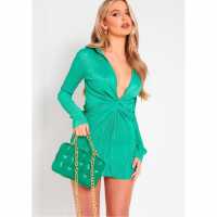 Дамски поли и рокли Missy Empire Knot Front Mini Dress Missy Empire Knot Front Mini Dress Дамски поли и рокли