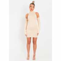 Дамски поли и рокли Missy Empire Knitted Mini Dress With Sleeves Missy Empire Knitted Mini Dress With Sleeves Дамски поли и рокли