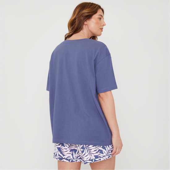 Miso Десенирани Шорти Palm Print Short-Sleeve Pyjama Sets  