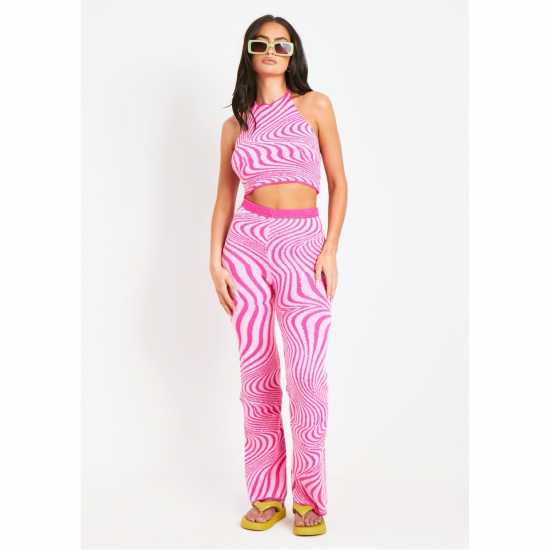 Knit Flared Trousers  