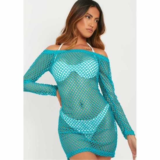 Дамски поли и рокли Missy Empire Mini Long Sleeve Beach Dress Missy Empire Mini Long Sleeve Beach Dress Дамски поли и рокли